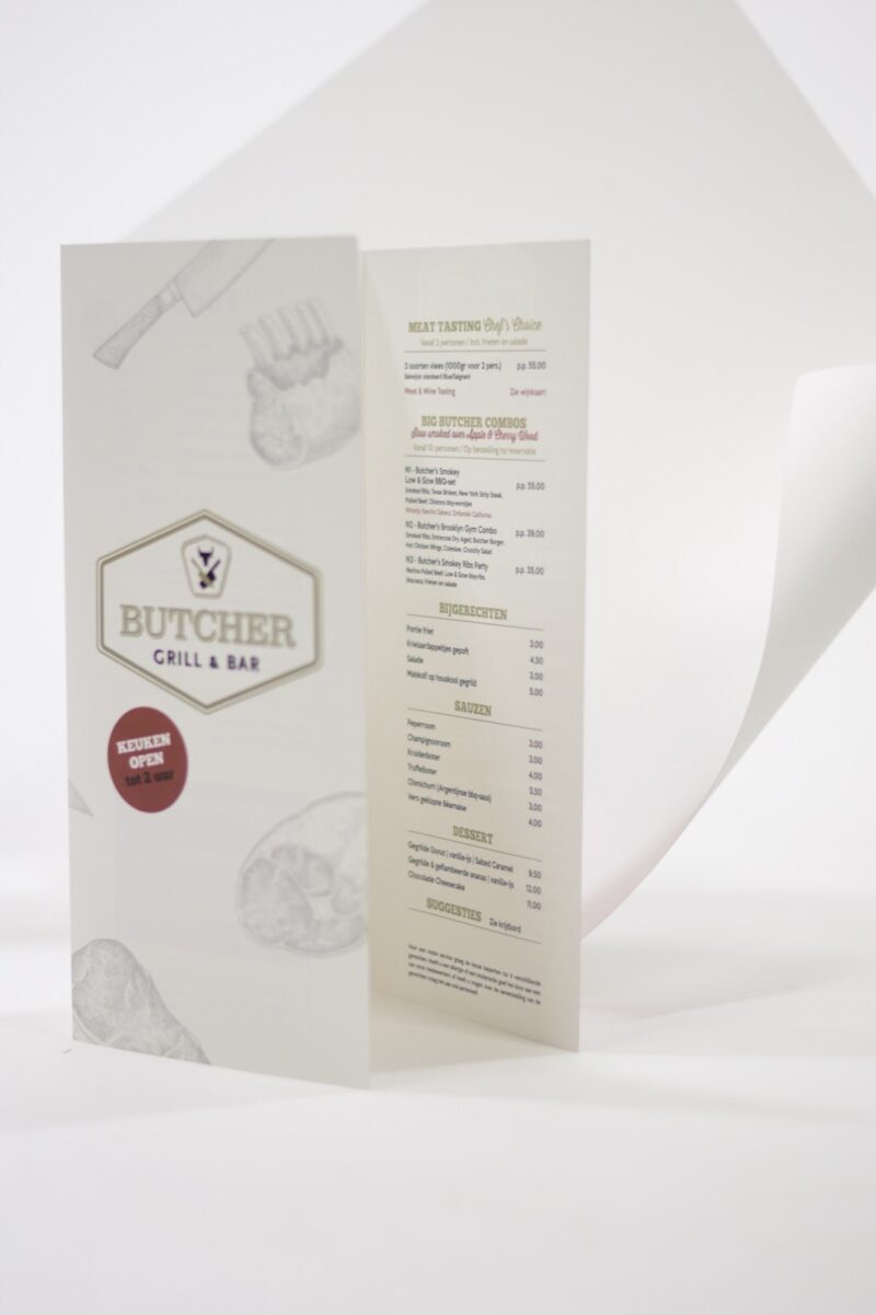 Menukaart Butcher
